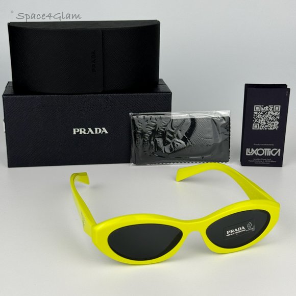 NEW Prada PR26ZS 13L08Z Cedar Dark Grey Oval Unisex Sunglasses - Picture 9 of 12